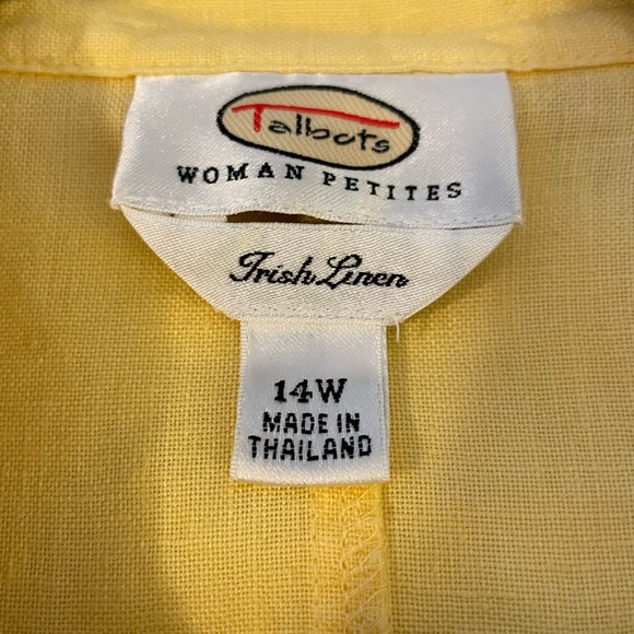 Talbots Yellow Linen Blazer - Picture 4 of 7